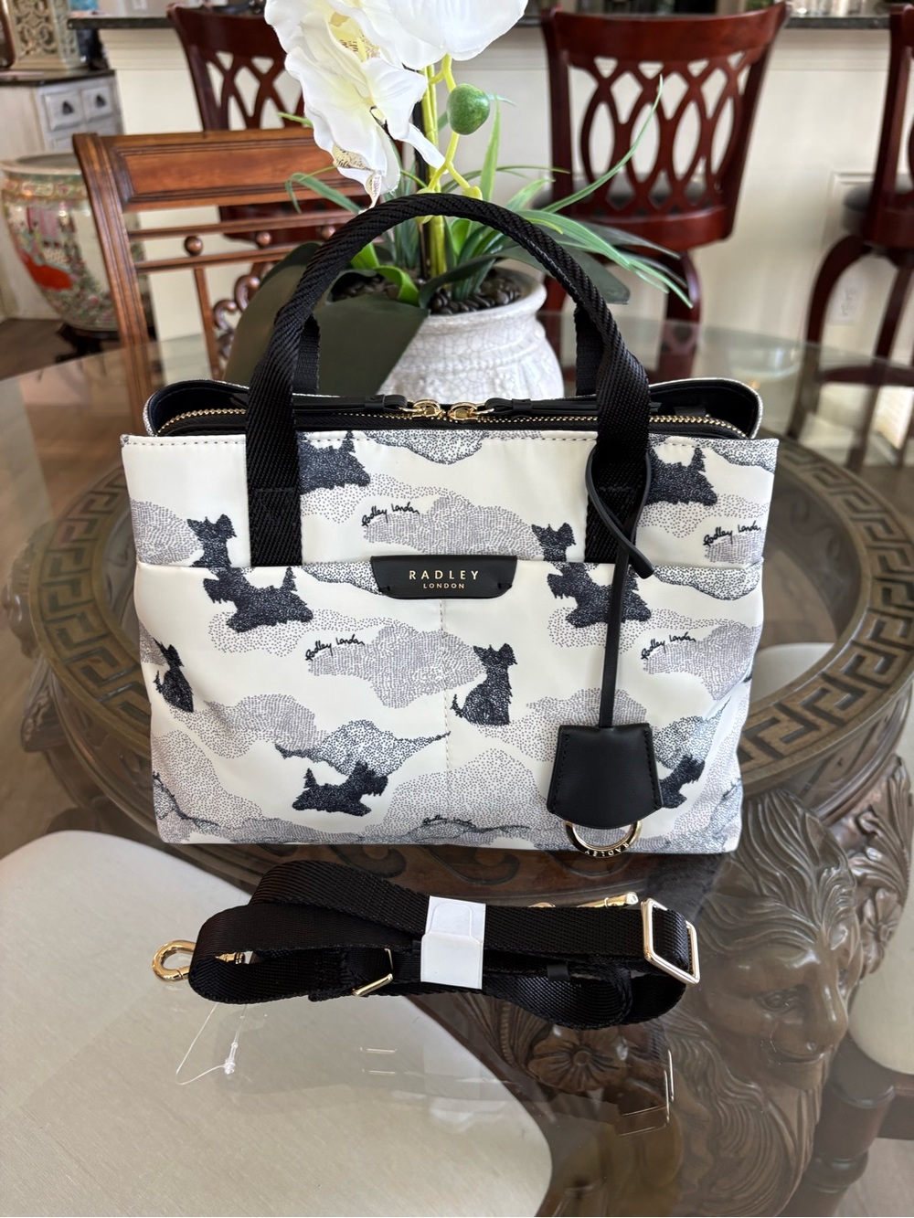 🖤🤍RADLEY LONDON CROSS HEADS IN CLOUDS SCOTTY DOG BAG!🖤🤍